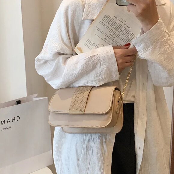 Super Cute Shoulder Bag, Beige Ivory Purse Small Handbag - Picture 2 of 2